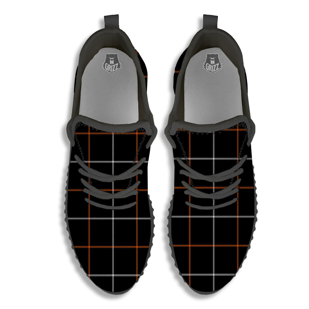 Tattersall Black Halloween Print Pattern Black Walking Shoes-grizzshop