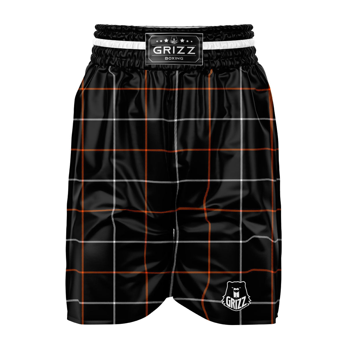 Tattersall Black Halloween Print Pattern Boxing Shorts-grizzshop