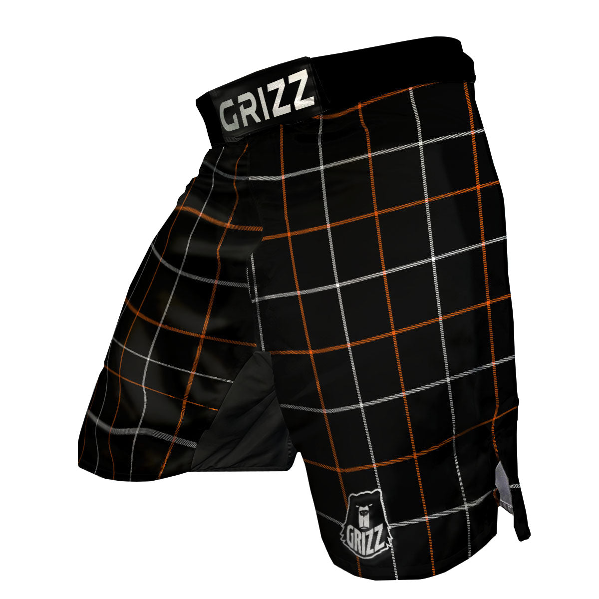 Tattersall Black Halloween Print Pattern MMA Shorts-grizzshop