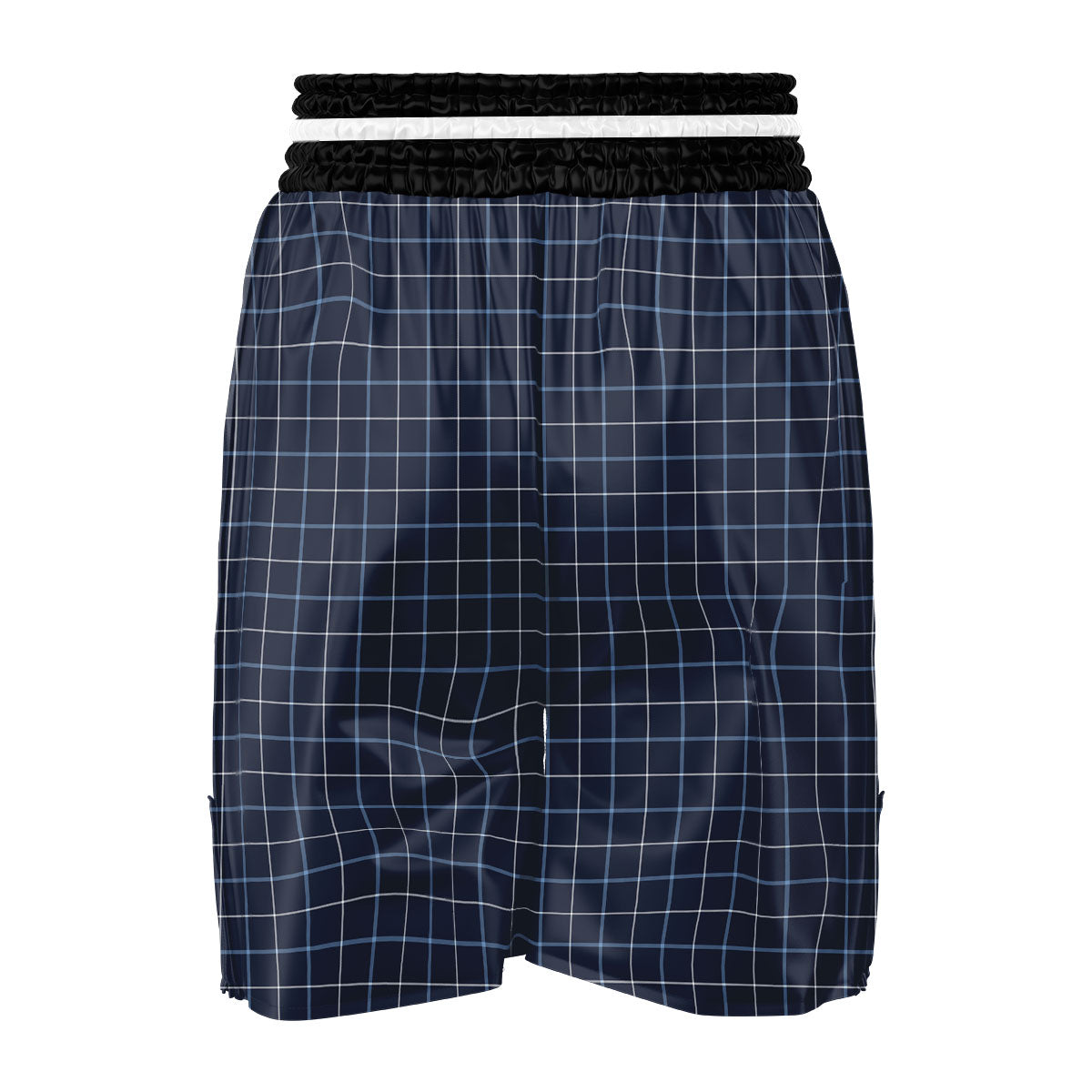 Tattersall Deep Blue Print Pattern Boxing Shorts-grizzshop