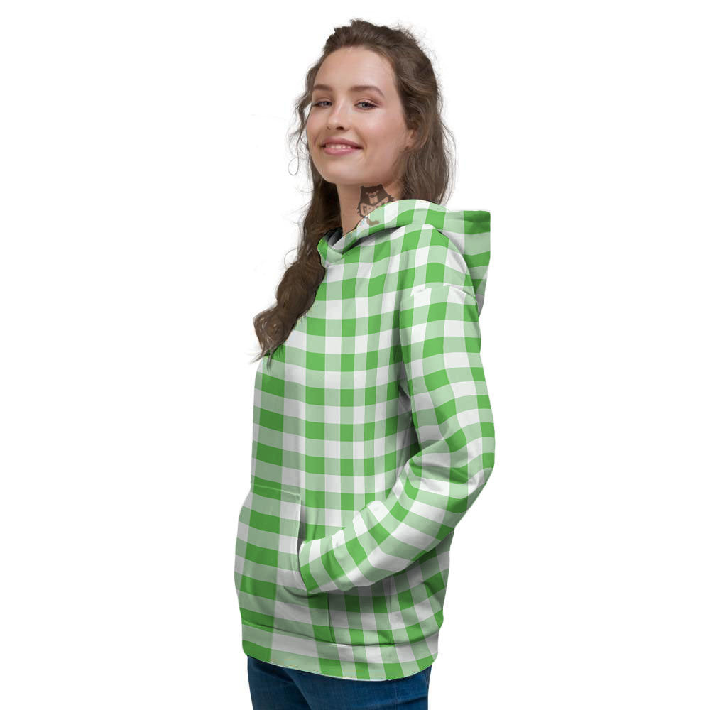 Tattersall Green Print Pattern Women's Hoodie-grizzshop
