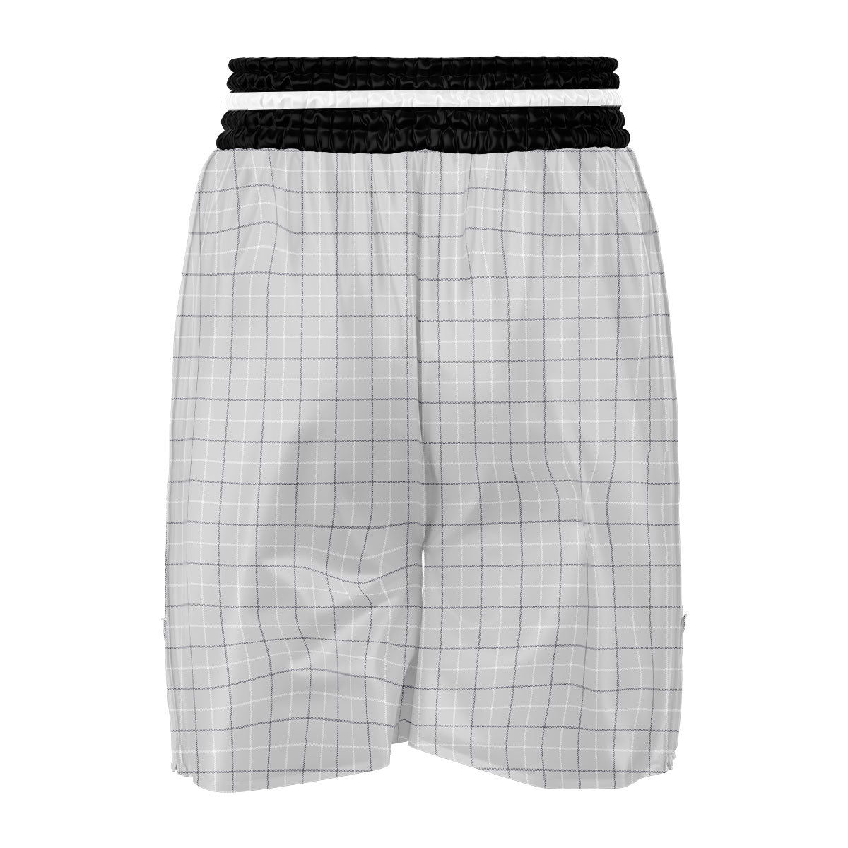 Tattersall Grey Print Pattern Boxing Shorts-grizzshop