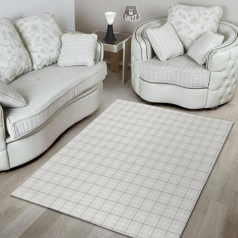 Tattersall Grey Print Pattern Floor Mat-grizzshop