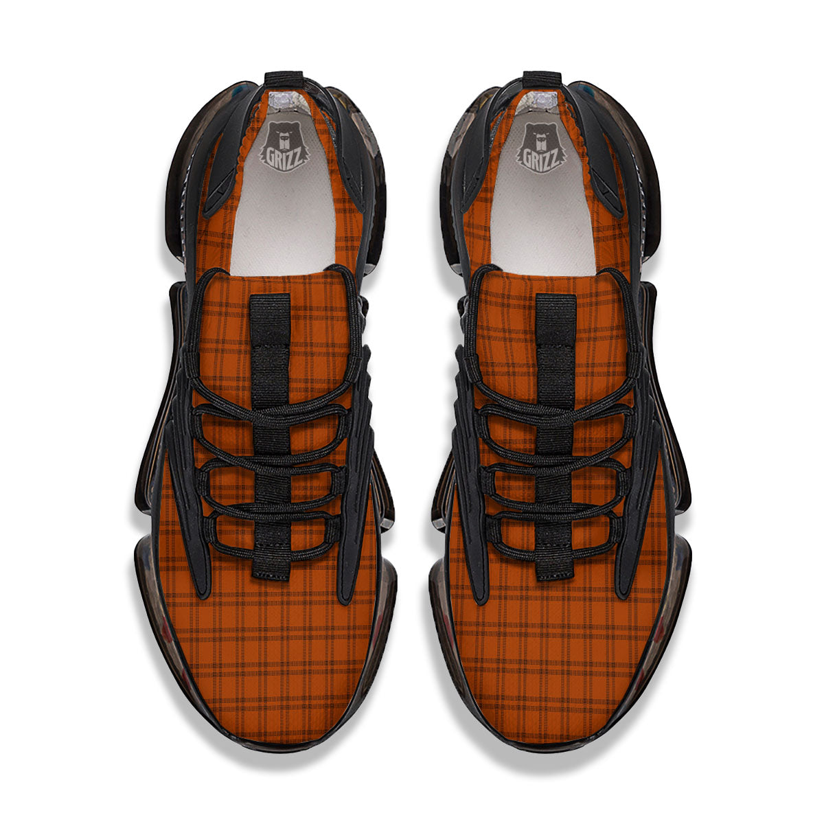 Tattersall Halloween Print Pattern Black Gym Shoes-grizzshop