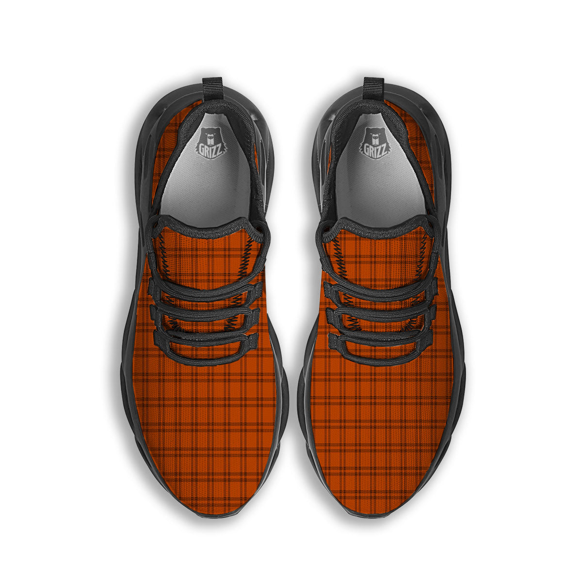 Tattersall Halloween Print Pattern Black Running Shoes-grizzshop