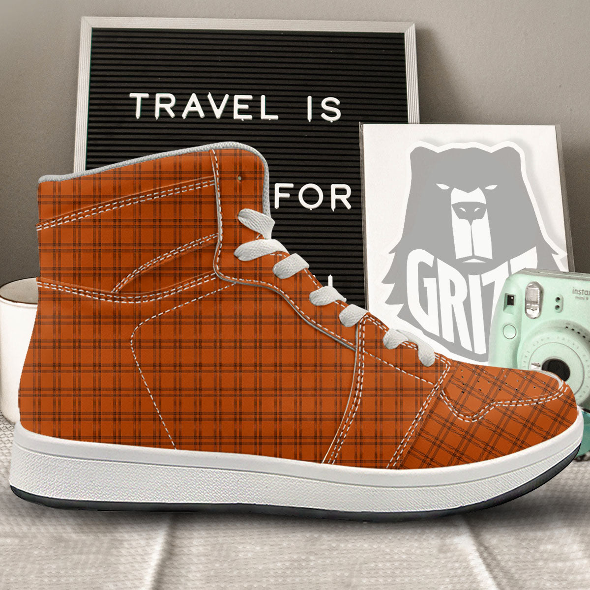Tattersall Halloween Print Pattern High Top Sneakers-grizzshop