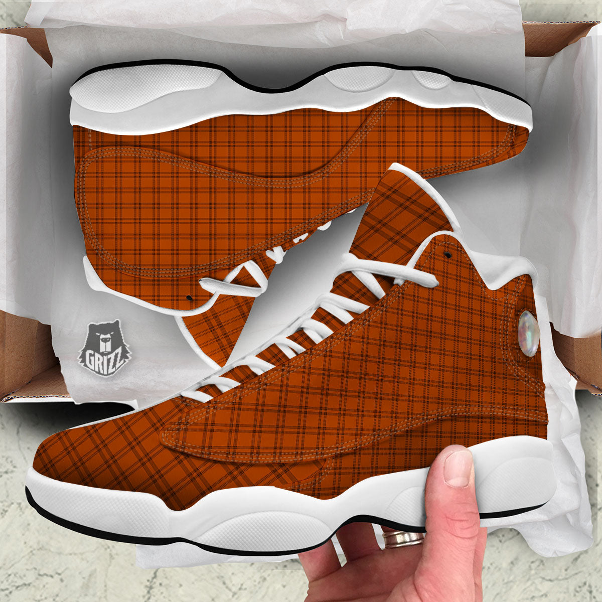 Tattersall Halloween Print Pattern White Basketball Shoes-grizzshop