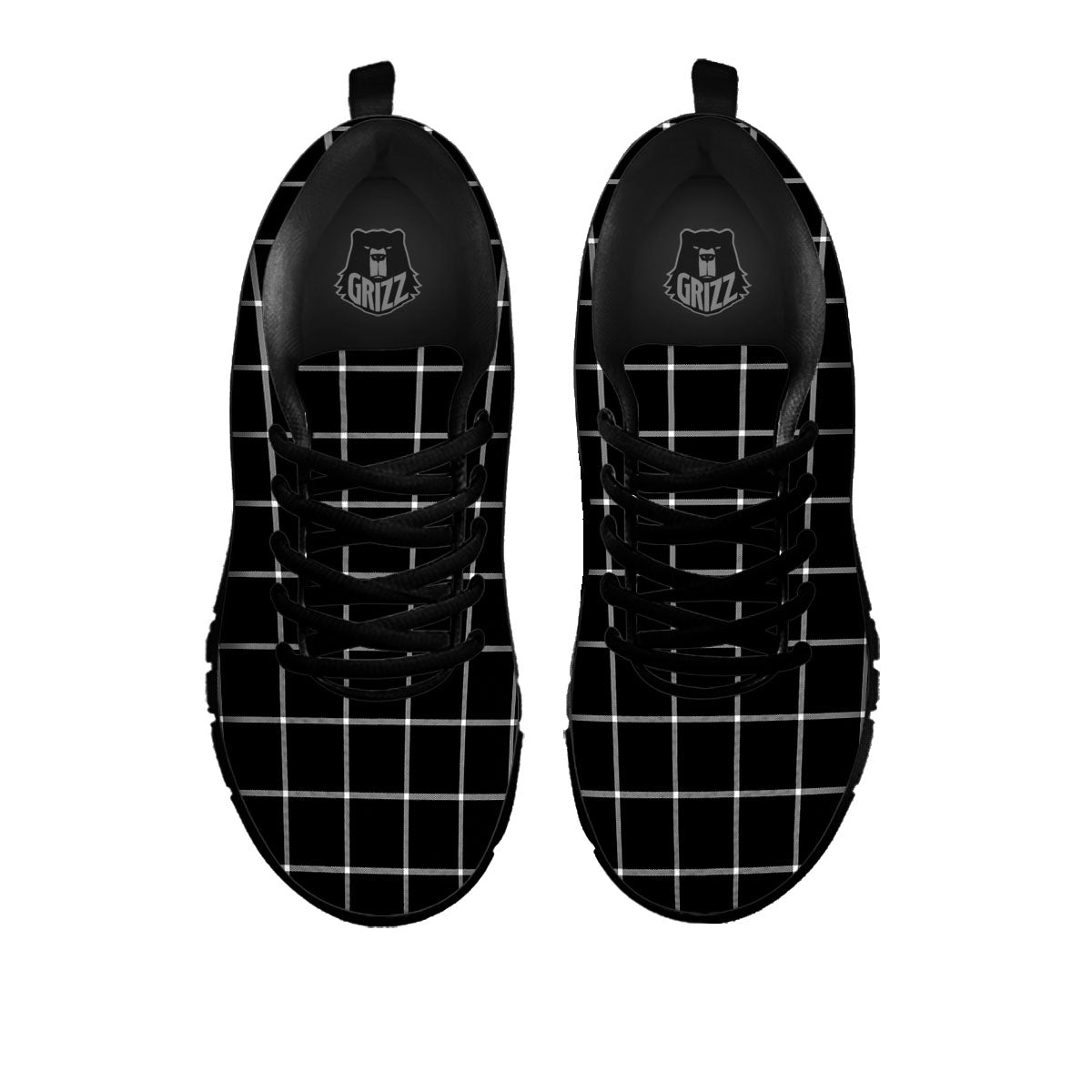 Tattersall Navy Print Pattern Black Sneaker-grizzshop