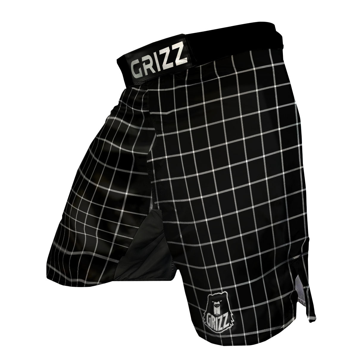 Tattersall Navy Print Pattern MMA Shorts-grizzshop