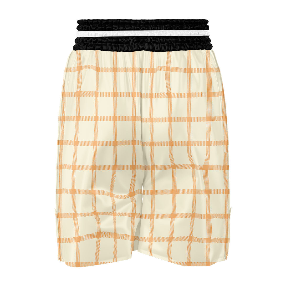 Tattersall Orange Pastel Print Pattern Boxing Shorts-grizzshop