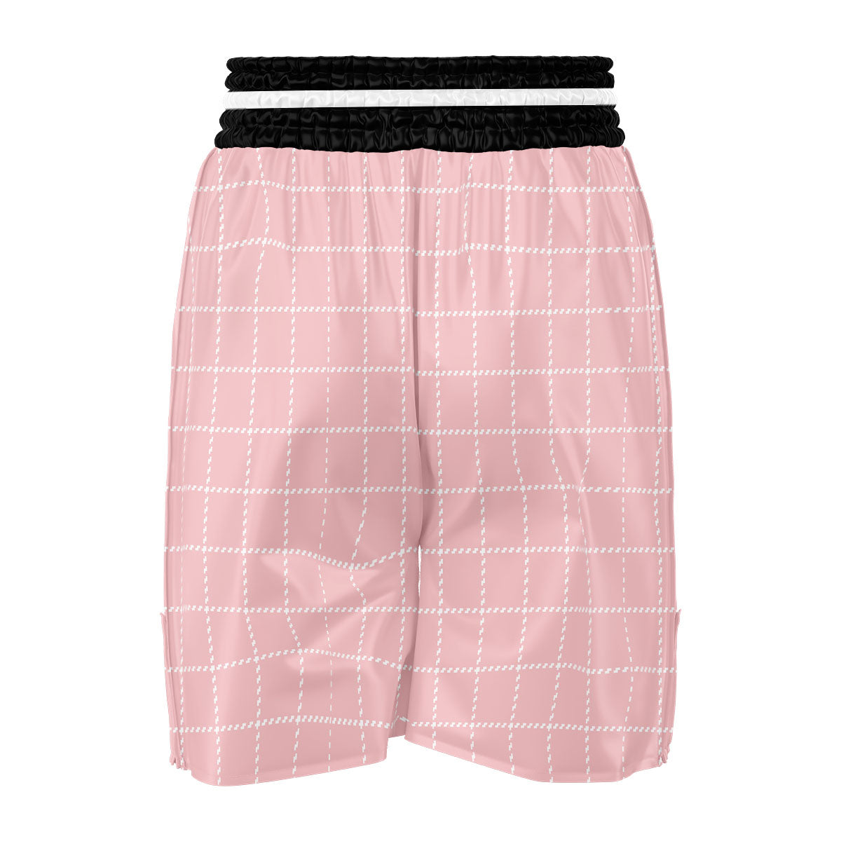 Tattersall Pastel Pink Print Pattern Boxing Shorts-grizzshop