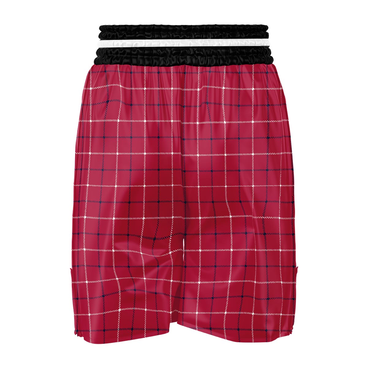 Tattersall Red Print Pattern Boxing Shorts-grizzshop