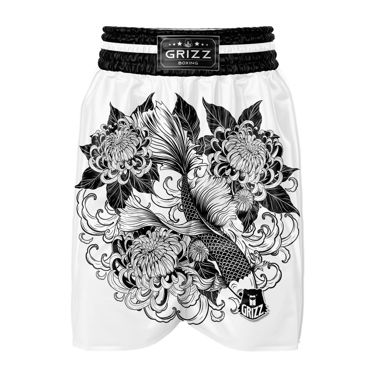 Tattoo Japanese Elemental Print Boxing Shorts-grizzshop