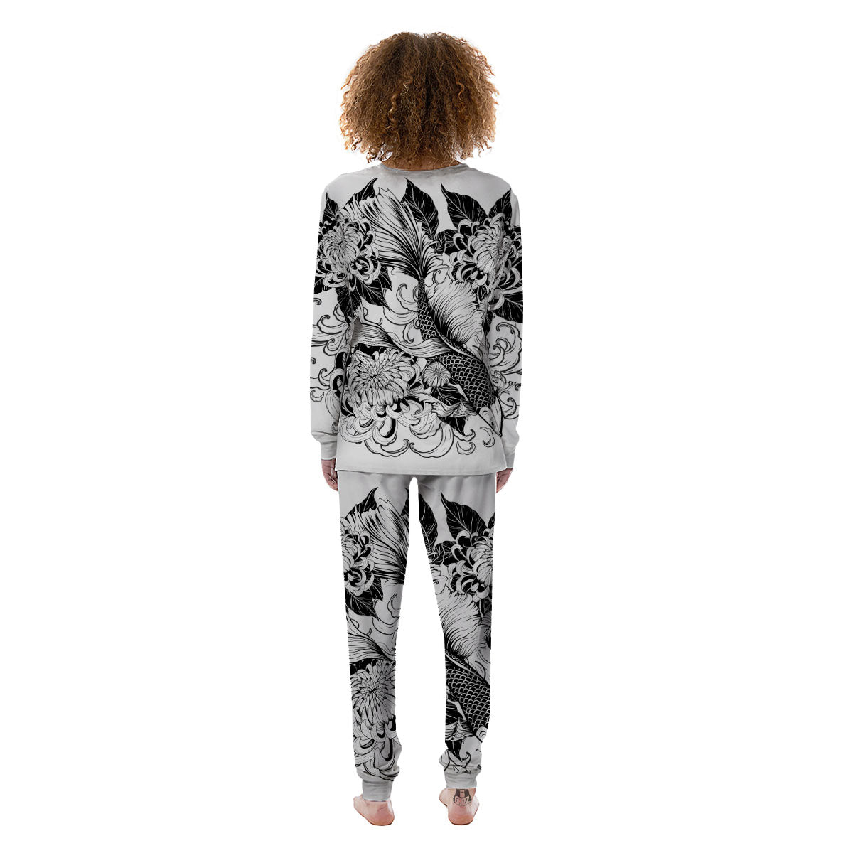 Tattoo Japanese Elemental Print Women's Pajamas-grizzshop