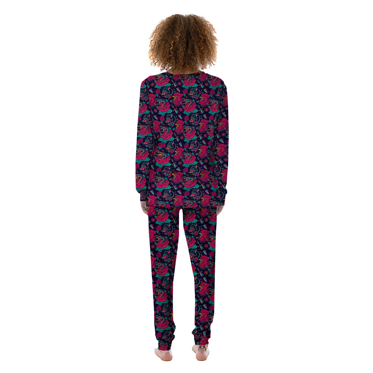 Tattoo Old School Print Pattern Women's Pajamas-grizzshop