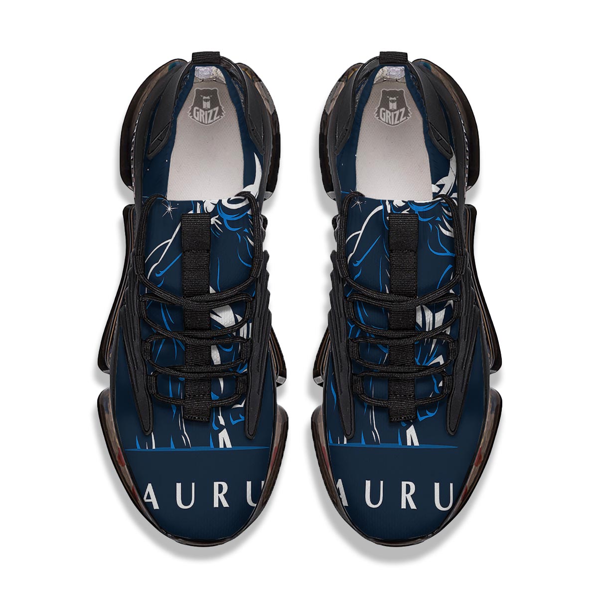 Taurus Constellation Sign Print Black Gym Shoes-grizzshop