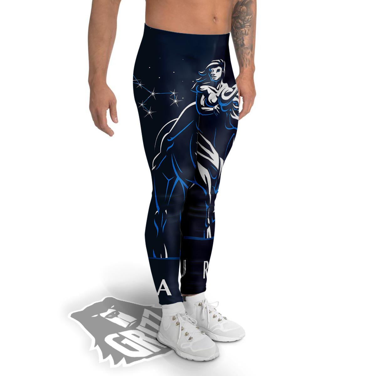 Taurus Constellation Sign Print Men's Leggings-grizzshop