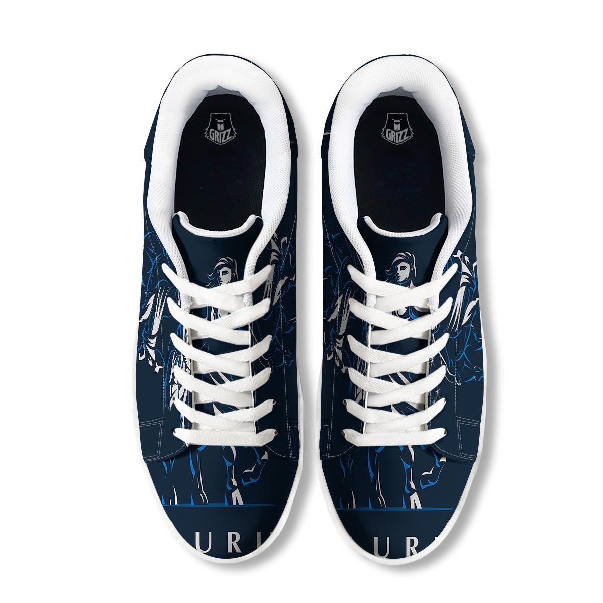 Taurus Constellation Sign Print White Low Top Sneakers-grizzshop