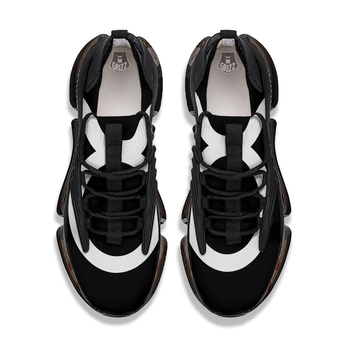 Taurus Sign White And Black Print Black Gym Shoes-grizzshop