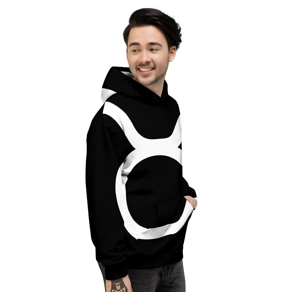 Taurus Sign White And Black Print Men's Hoodie-grizzshop