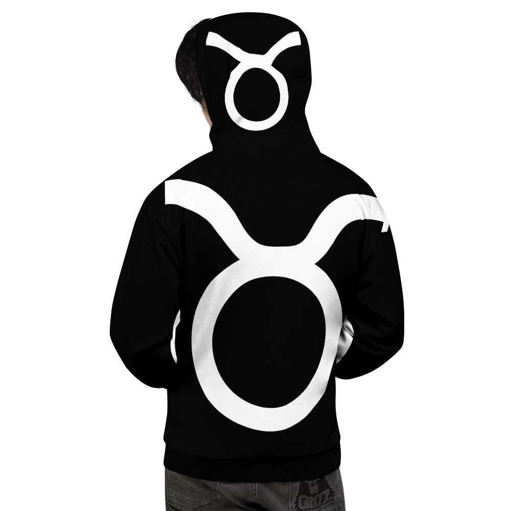 Taurus Sign White And Black Print Men's Hoodie-grizzshop