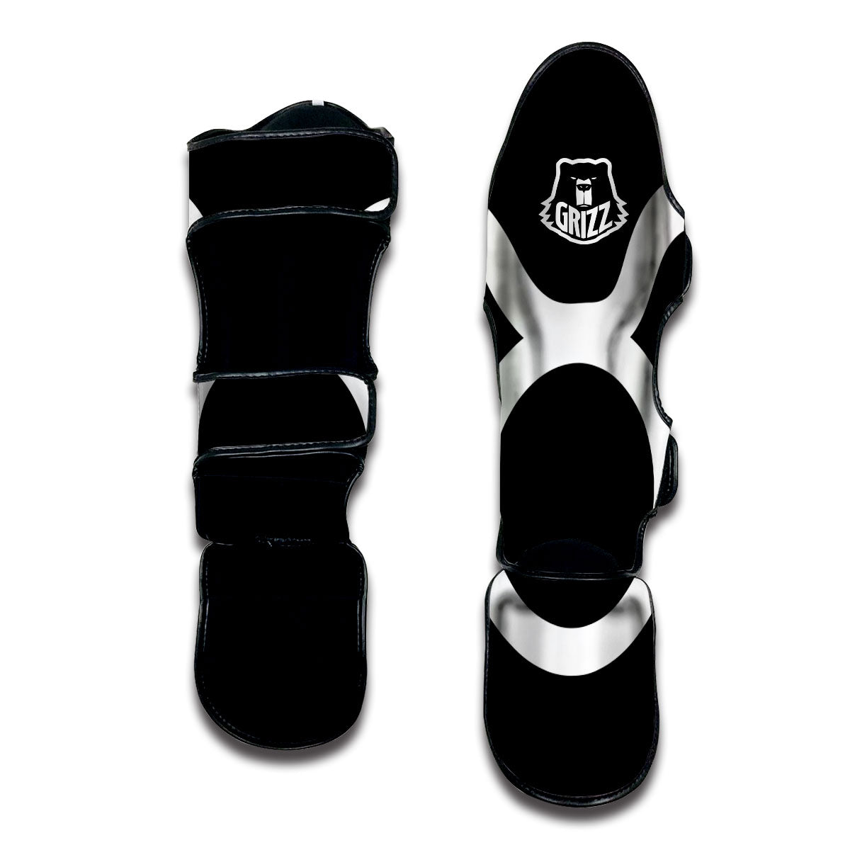 Taurus Sign White And Black Print Muay Thai Shin Guards-grizzshop