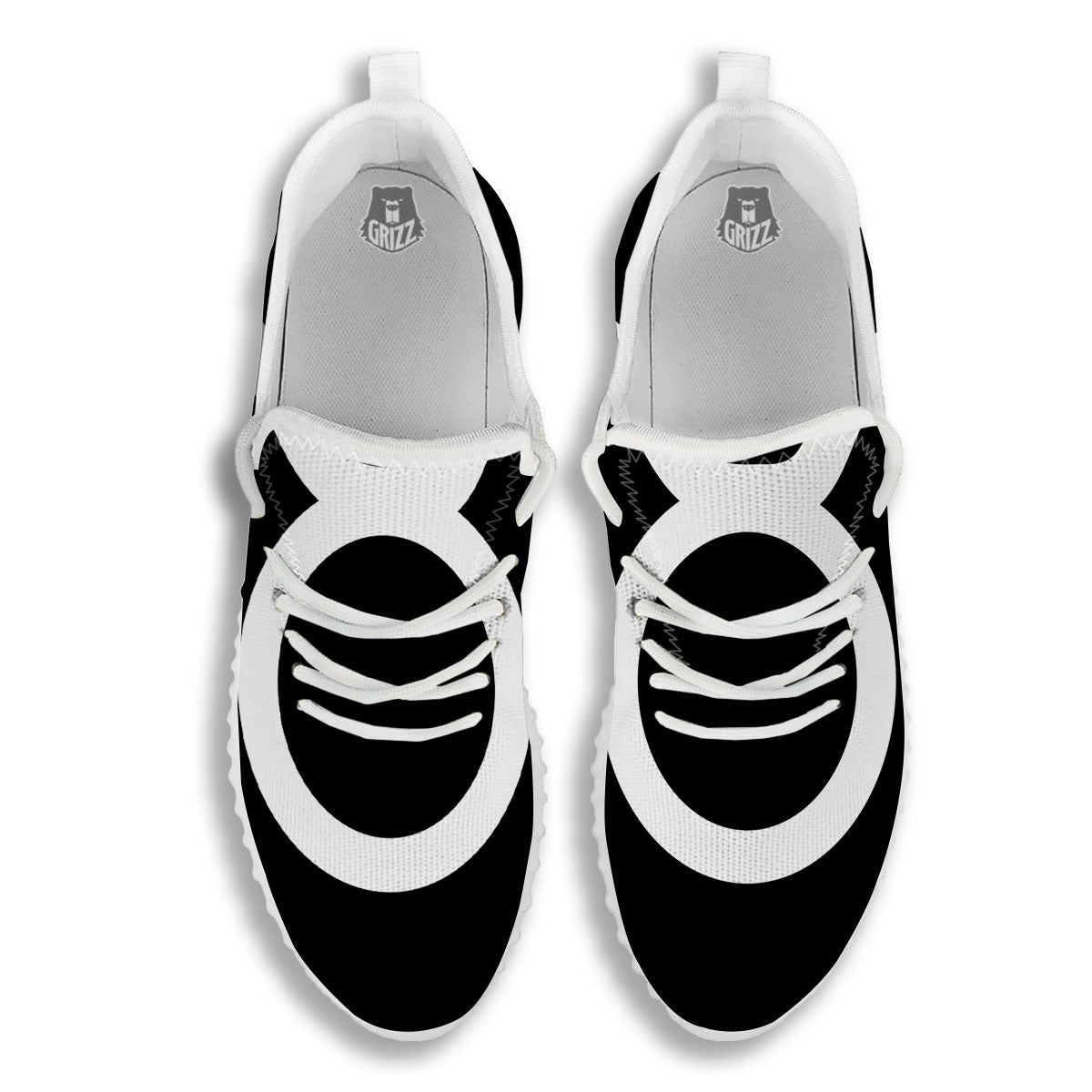 Taurus Sign White And Black Print White Walking Shoes-grizzshop