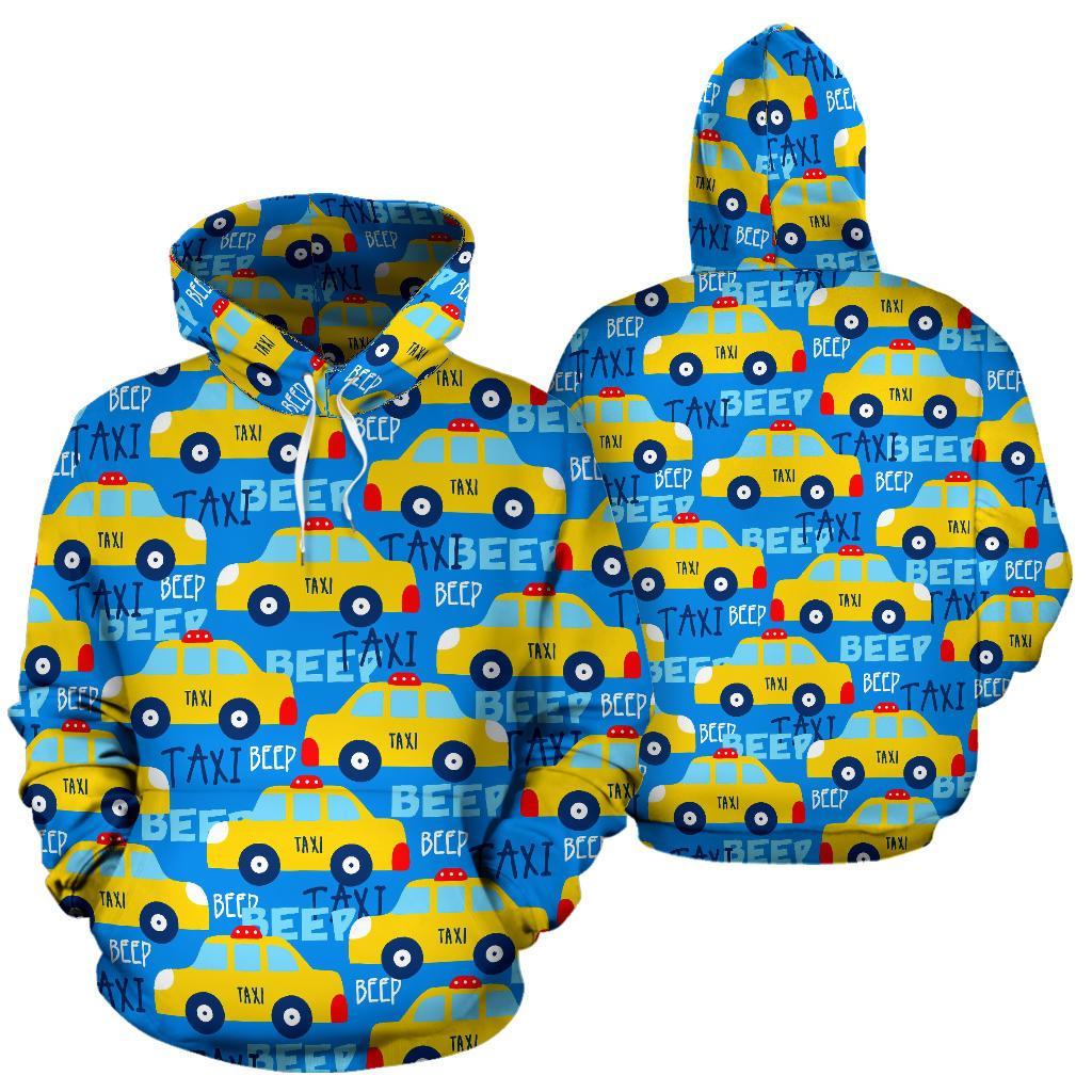 Taxi Car Pattern Print Men Women Pullover Hoodie-grizzshop