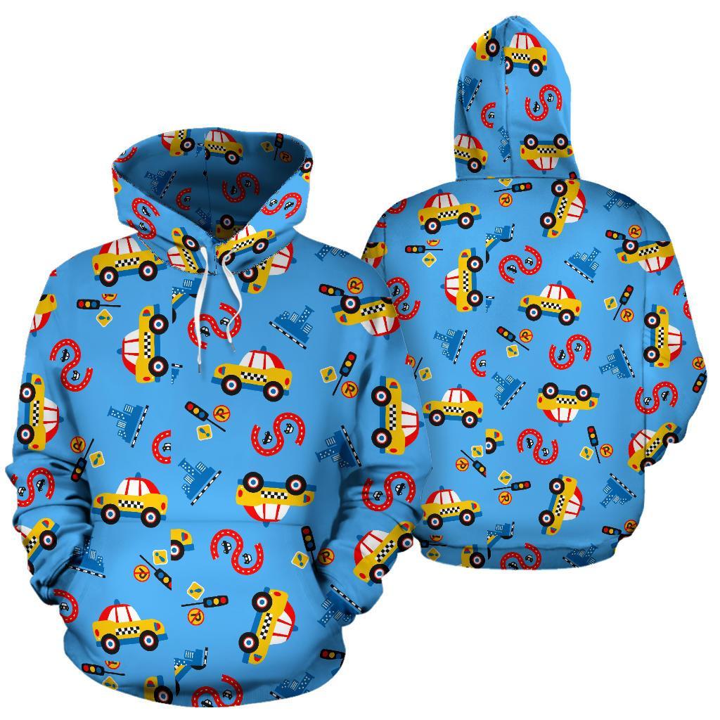 Taxi Car Print Pattern Men Women Pullover Hoodie-grizzshop