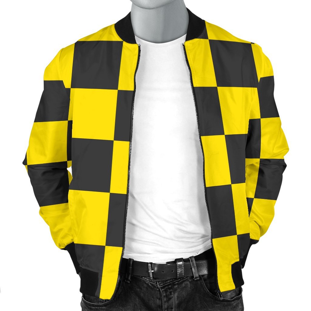 Taxi Pattern Print Men's Bomber Jacket-grizzshop