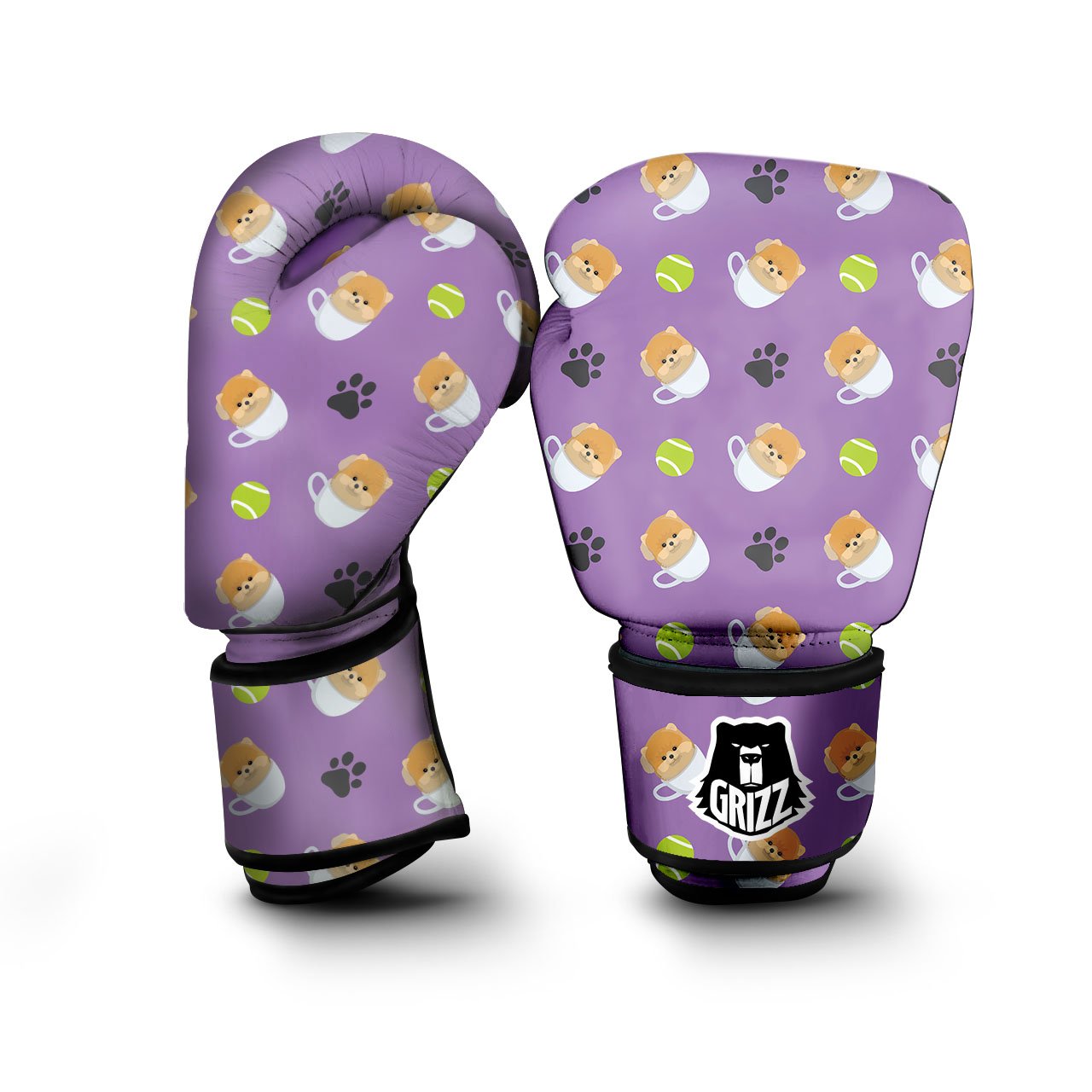 Tea Cup Pomeranian Print Pattern Boxing Gloves-grizzshop