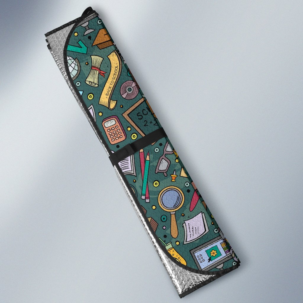 Teacher Pattern Print Car Sun Shade-grizzshop