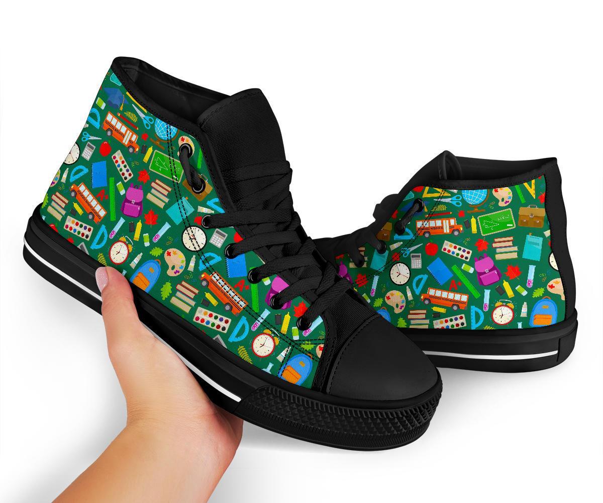 Teacher Print Pattern Men Women's High Top Shoes-grizzshop