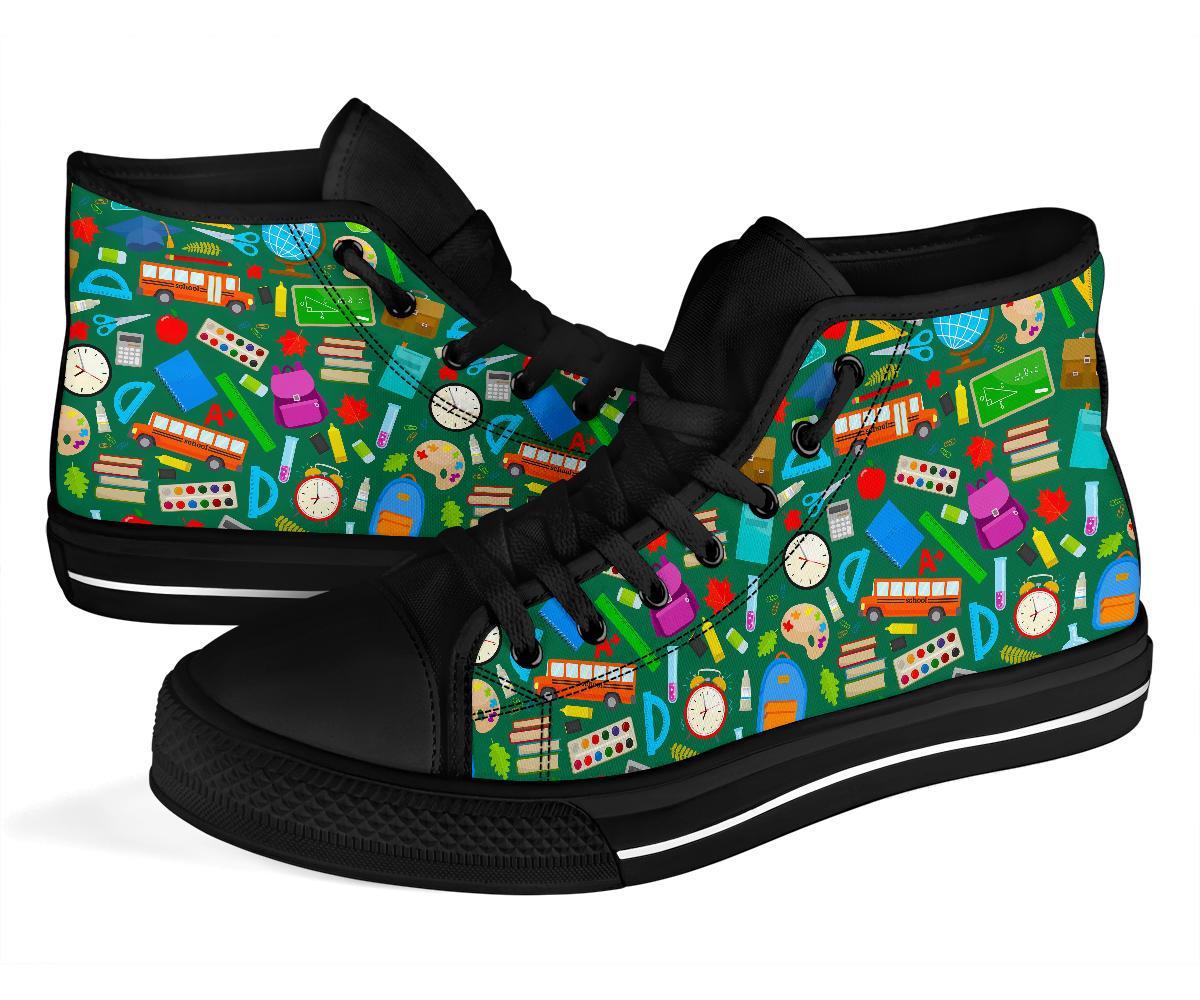 Teacher Print Pattern Men Women's High Top Shoes-grizzshop