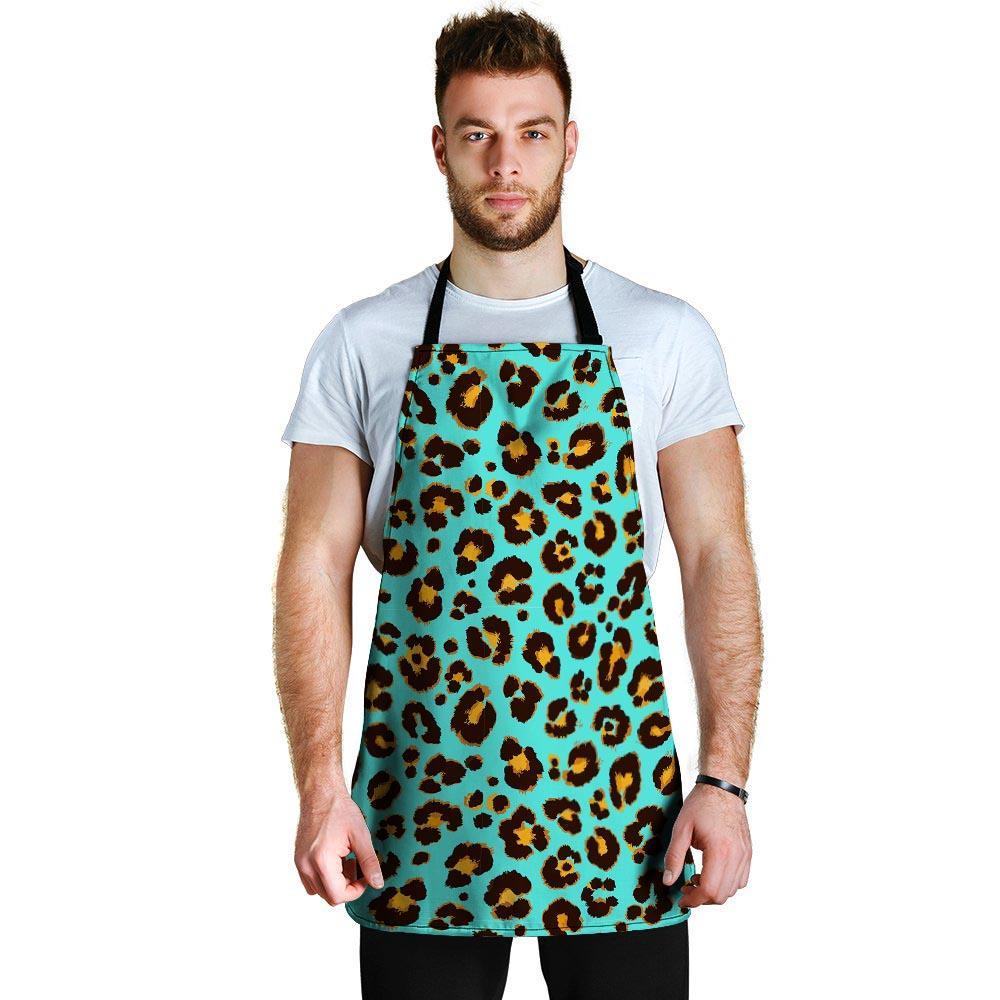 Teal Cheetah Men's Apron-grizzshop