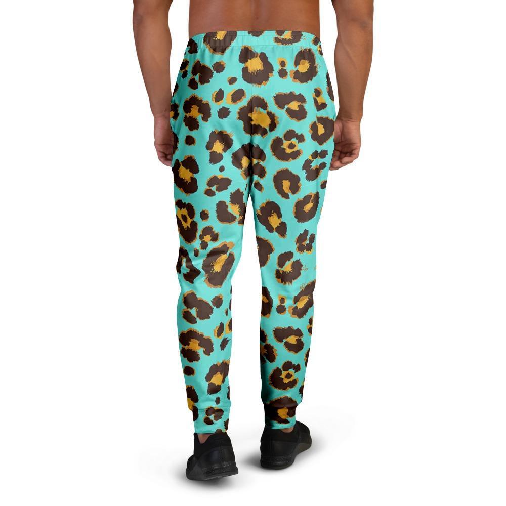Teal Cheetah Men's Joggers-grizzshop