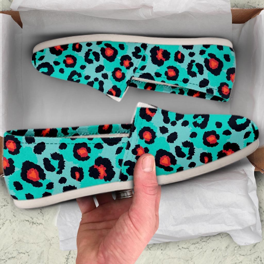 Teal Leopard Canvas Shoes-grizzshop