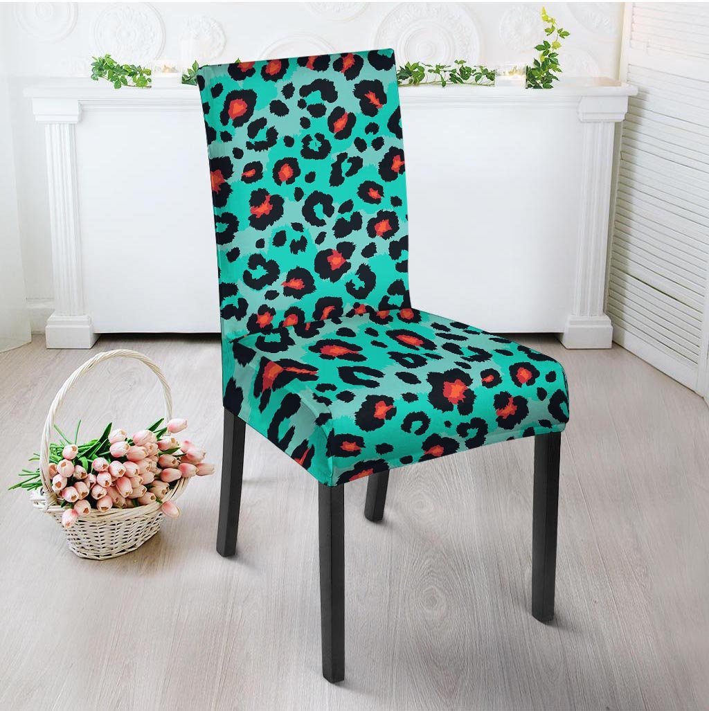 Teal Leopard Chair Cover-grizzshop