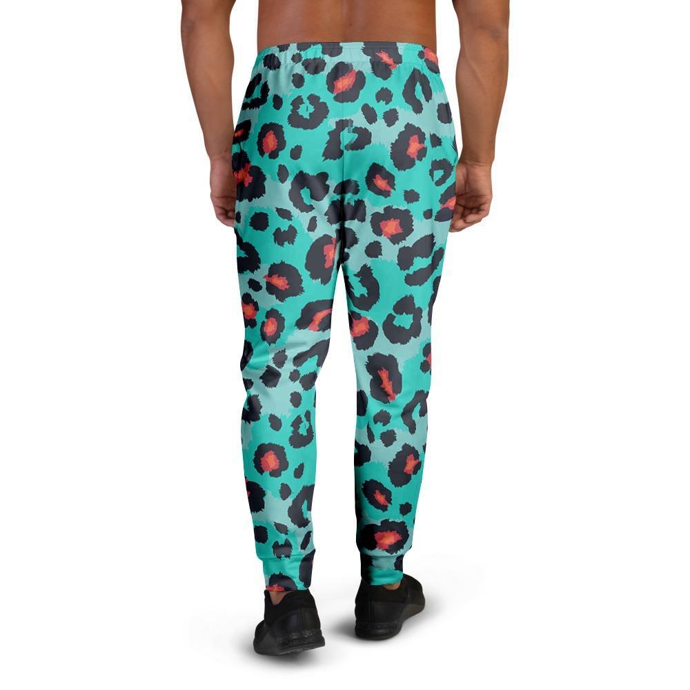 Teal Leopard Men's Joggers-grizzshop