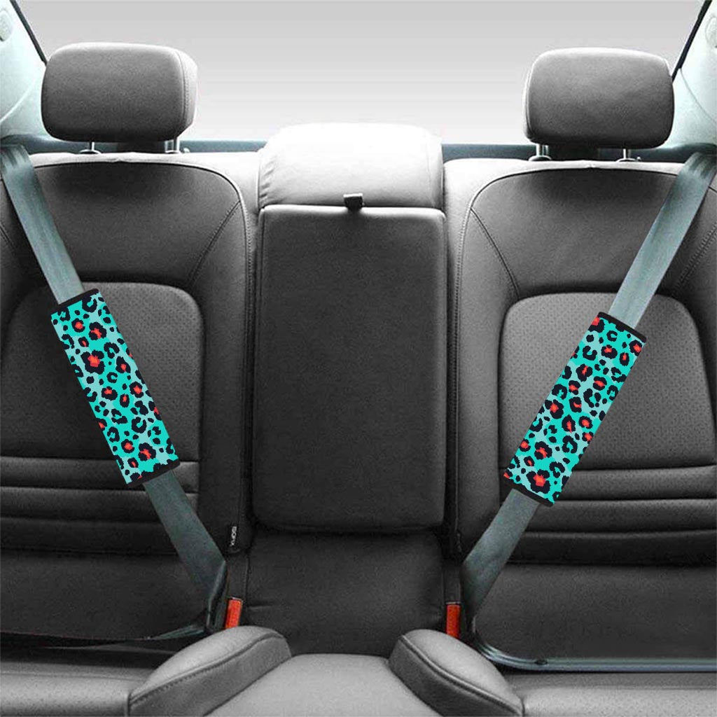 Teal Leopard Seat Belt Cover-grizzshop