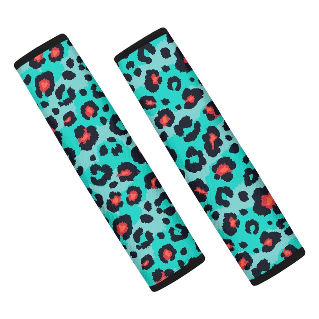 Teal Leopard Seat Belt Cover-grizzshop