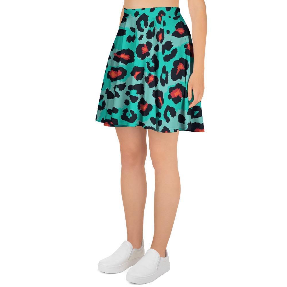 Teal Leopard Women's Skirt-grizzshop