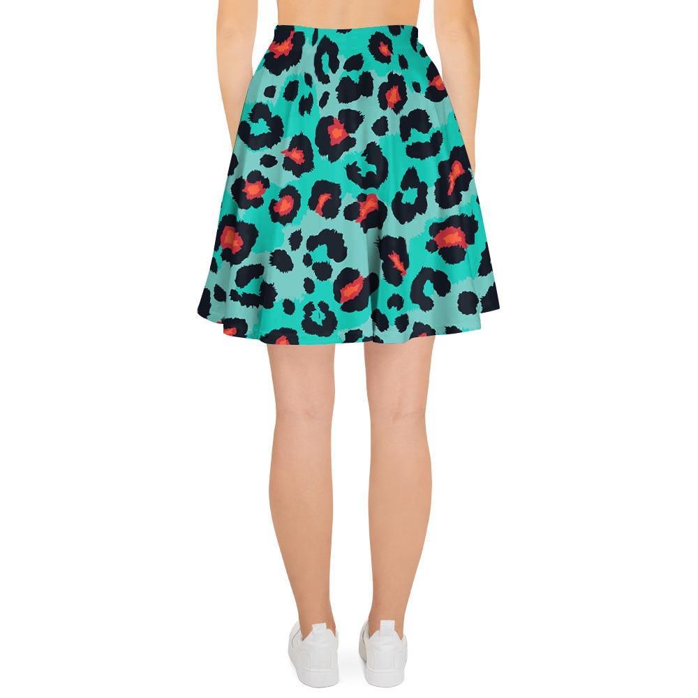 Teal Leopard Women's Skirt-grizzshop