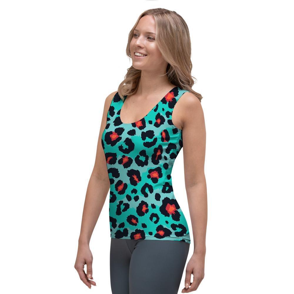 Teal Leopard Women's Tank Top-grizzshop
