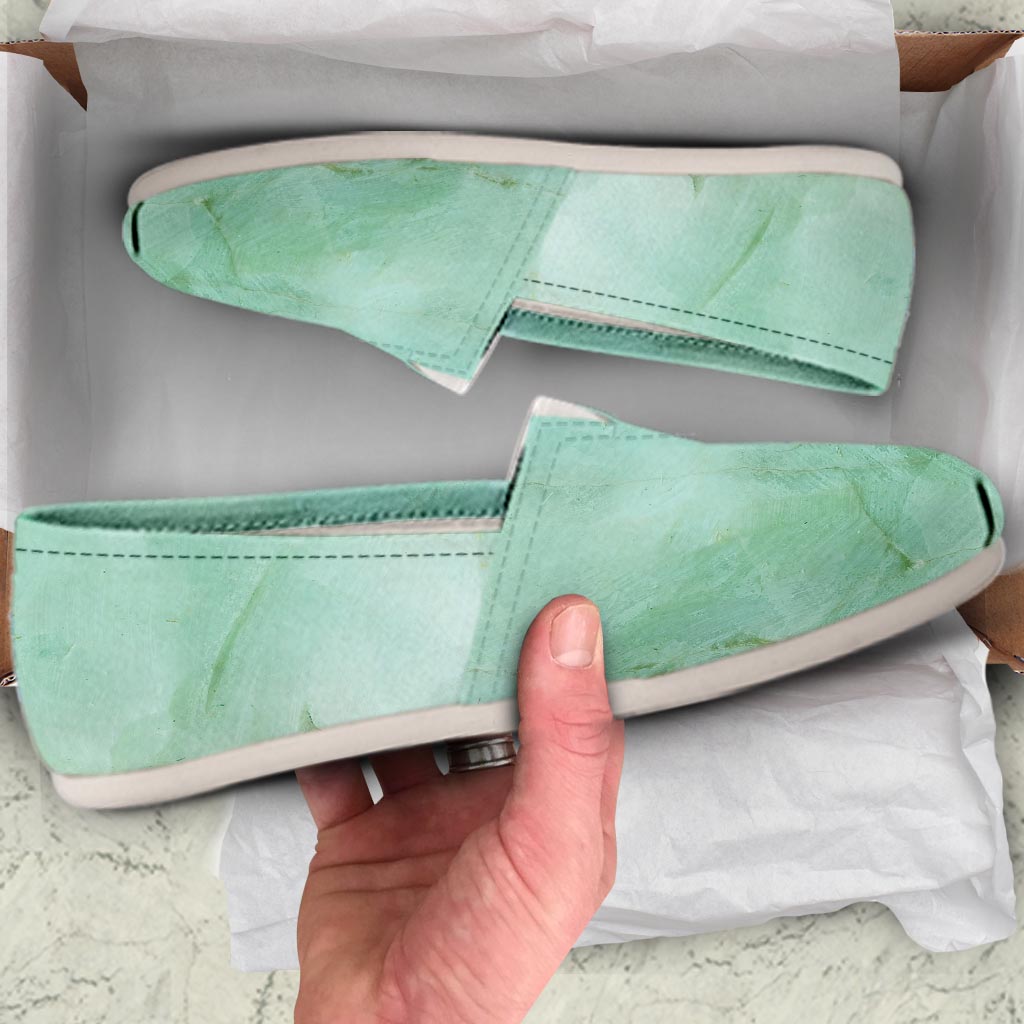 Teal Marble Canvas Shoes-grizzshop