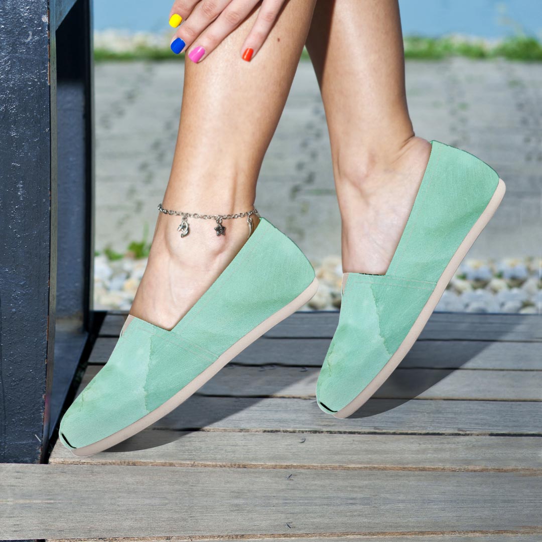 Teal Marble Canvas Shoes-grizzshop