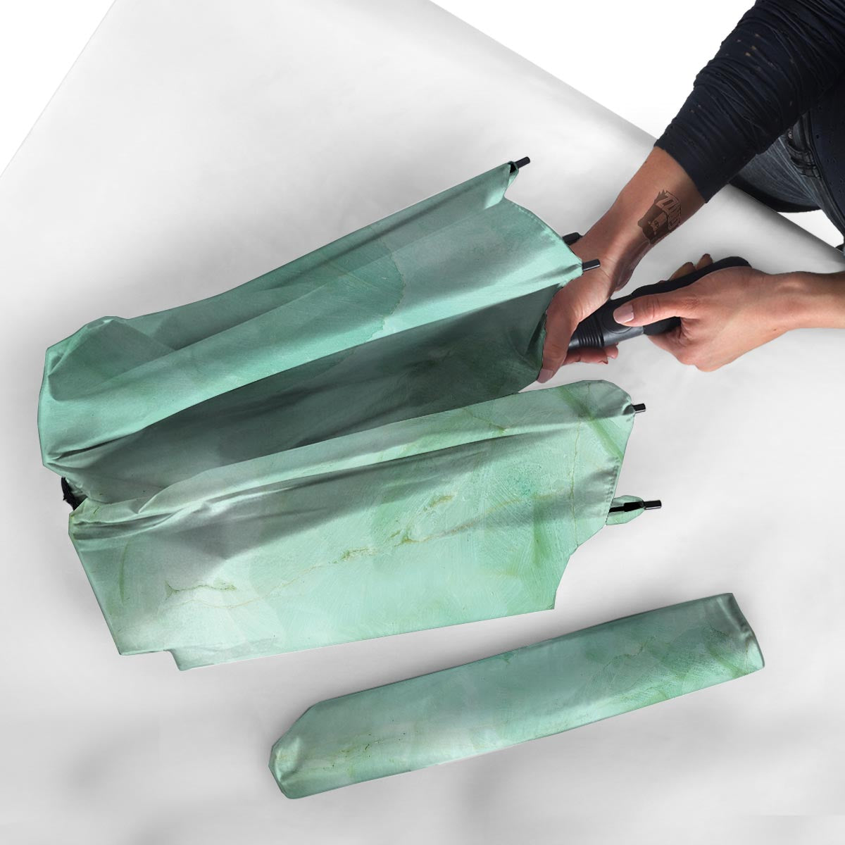 Teal Marble Umbrella-grizzshop