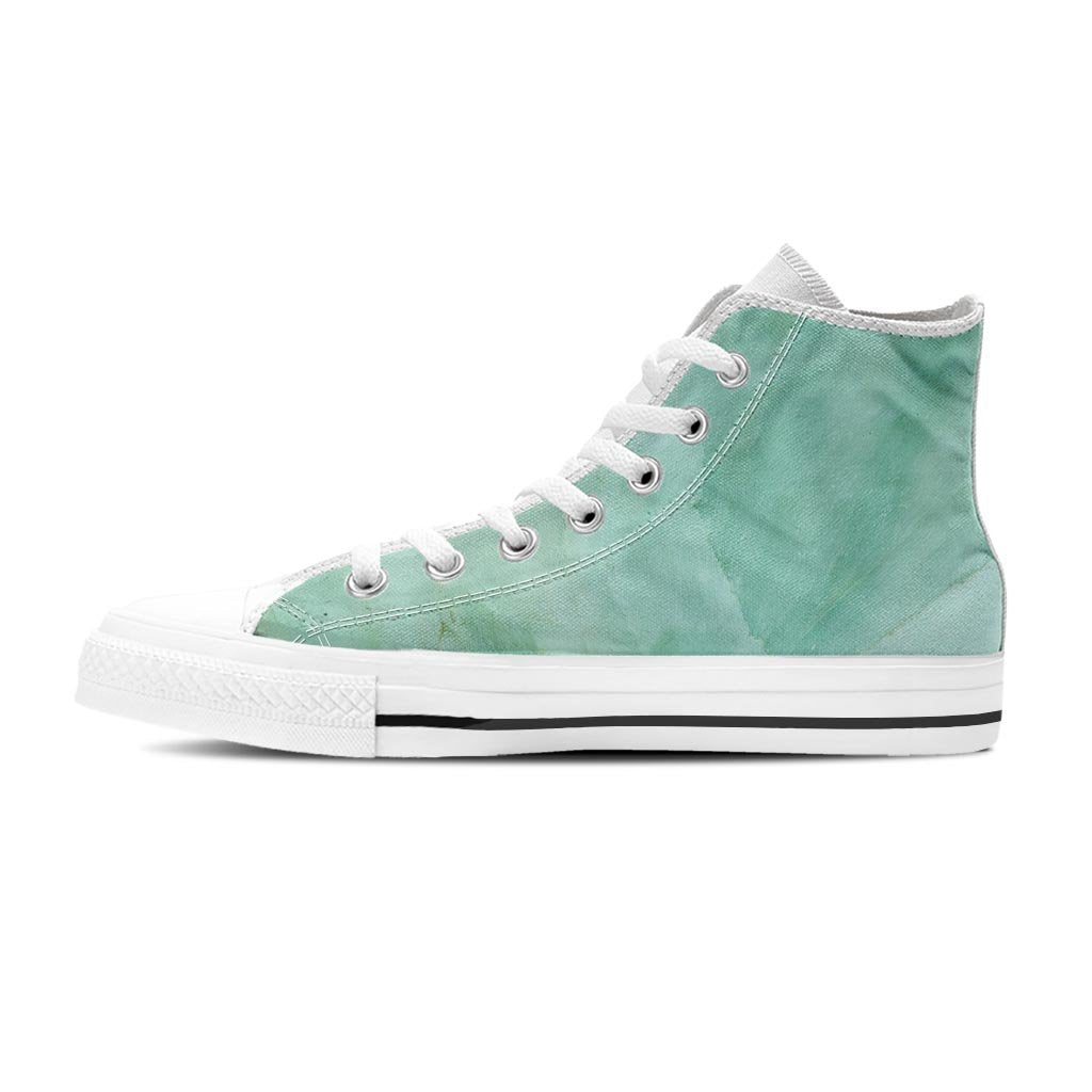 Teal Marble Women's High Top Shoes-grizzshop