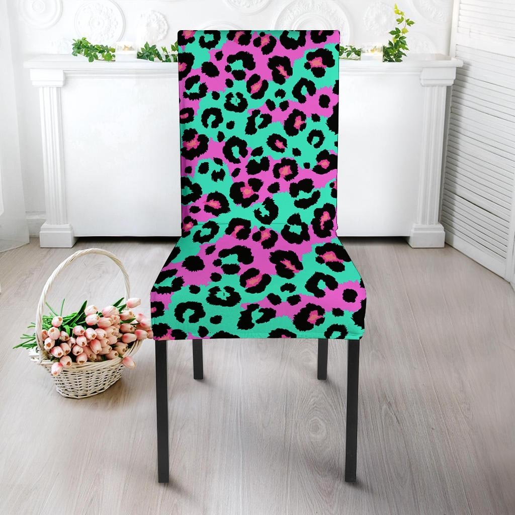 Teal Pink Leopard Chair Cover-grizzshop