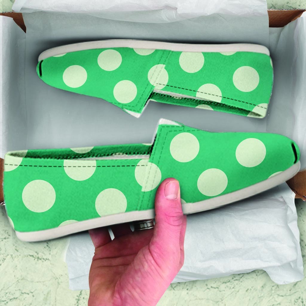 Teal Polka Dot Canvas Shoes-grizzshop